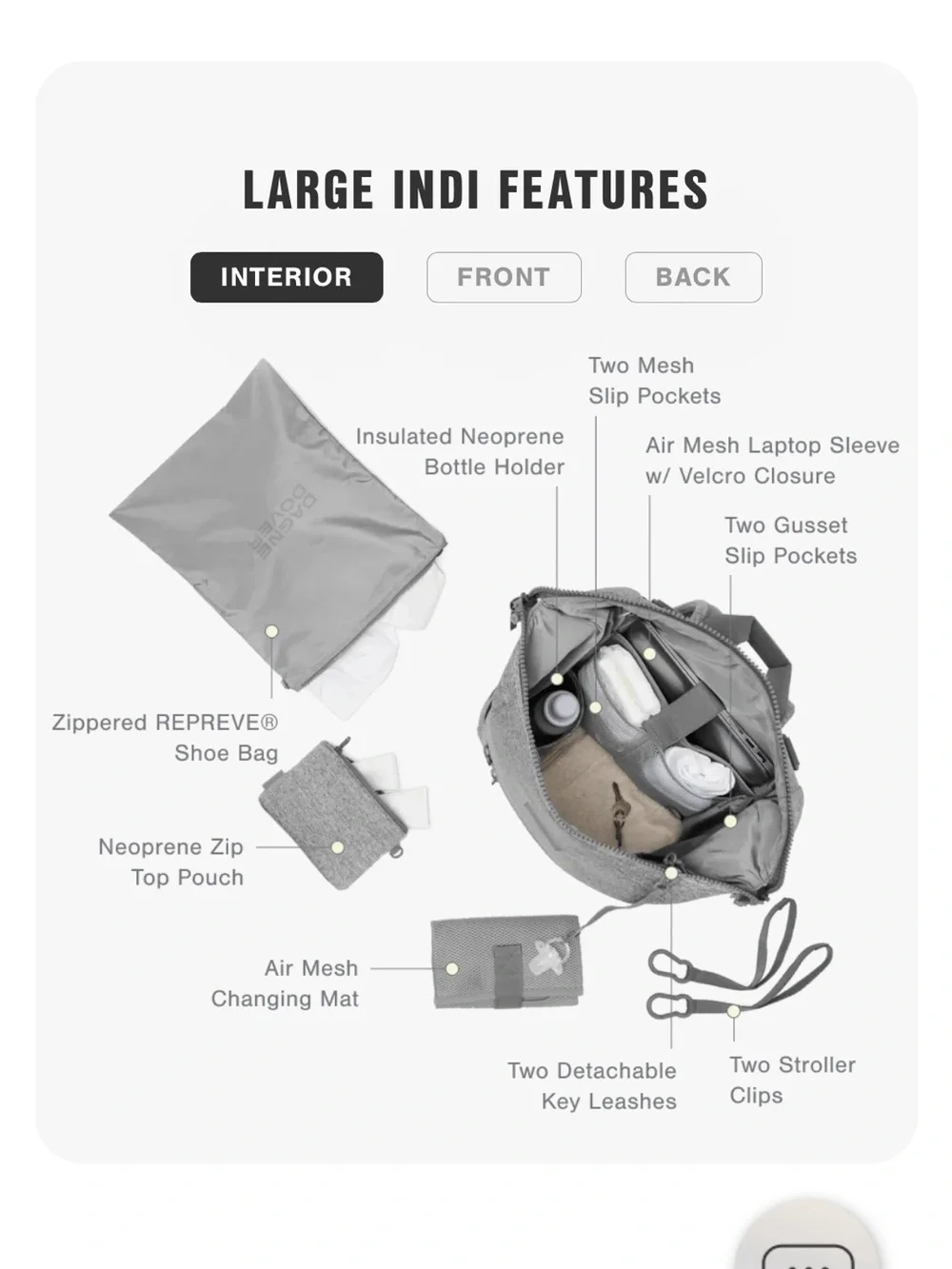 Dagne Dover Gray Diaper Bag - Large Indi Great Condition